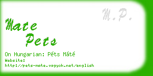 mate pets business card