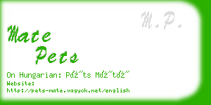 mate pets business card